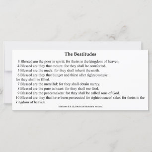 Die Beatitudes-Gebetskarte