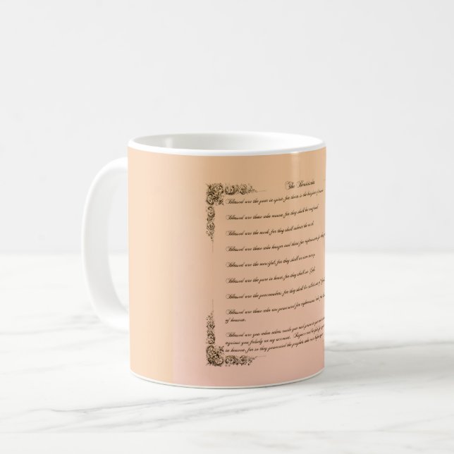 Die Beatitudes Kaffeetasse (Vorderseite Links)