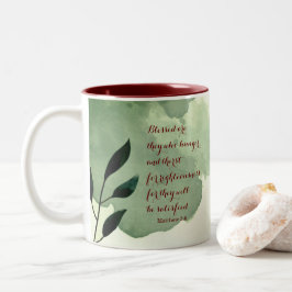 Die Beatitudes Scripture Verse 5:6 Zweifarbige Tasse