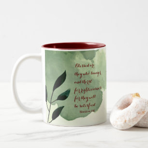Die Beatitudes Scripture Verse 5:6 Zweifarbige Tasse