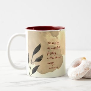 Die Beatitudes Scripture Verse 5:7 Zweifarbige Tasse