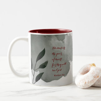 Die Beatitudes Scripture Verse 5:8 Zweifarbige Tasse