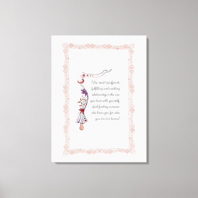 Die bedeutendste Beziehung, elegantes Zitat Leinwanddruck (Vorderseite)