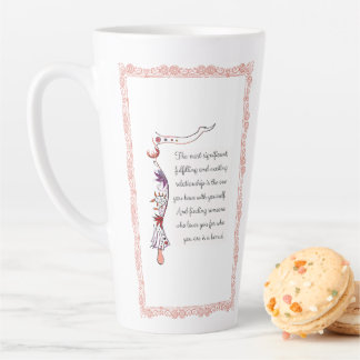 Die bedeutendste Beziehung, elegantes Zitat Milchtasse