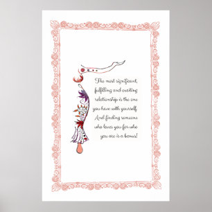 Die bedeutendste Beziehung, elegantes Zitat Poster