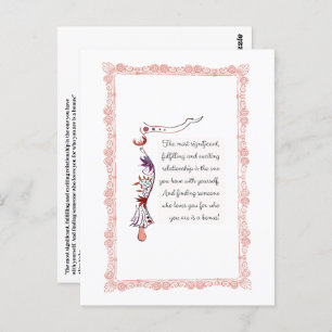 Die bedeutendste Beziehung, elegantes Zitat Postkarte