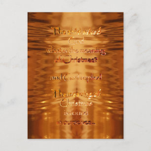 Die Bedeutung der Weihnachts-Inspirationstypografi Postkarte