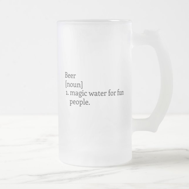 "Die Bedeutung von Bier." Monogram-Tasse Mattglas Bierglas (Rechts)