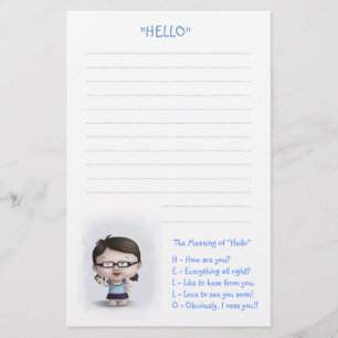 Die Bedeutung von "hallo " Briefpapier