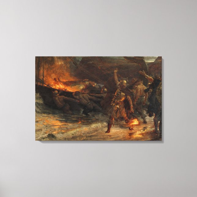 Die Beerdigung eines Wikinger Franks Dicksee 1893 Leinwanddruck (Vorderseite)