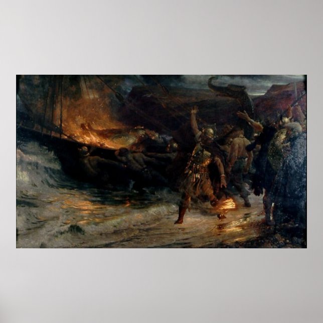 Die Beerdigung eines Wikings durch Frank Bernard D Poster (Vorne)