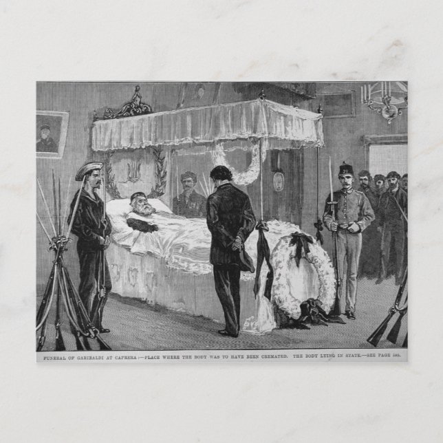 Die Beerdigung von Garibaldi in Caprera Postkarte (Vorderseite)