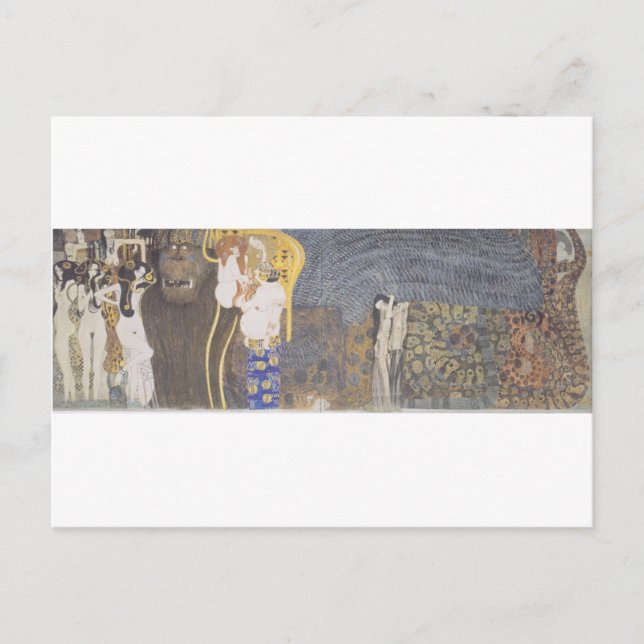 Die Beethoven-Frieze: Die feindseligen Power. Far  Postkarte (Vorderseite)