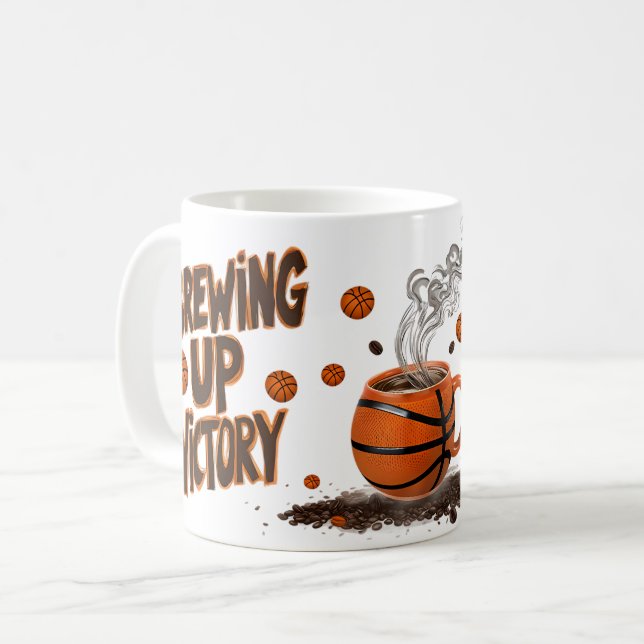 Die Begeisterung für den Sieg der Basketballfans Kaffeetasse (Vorderseite Links)