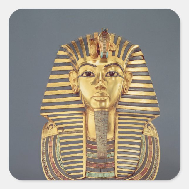 Die Begräbnismaske von Tutankhamun Quadratischer Aufkleber (Vorderseite)