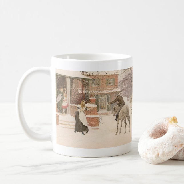 Die Begrüßung des Postboten von Robert Walker Macb Tasse (Mit Donut)