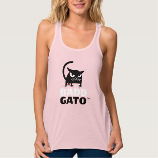 Die Behälter der Pink-schwarze Katzen-Frauen | Tank Top