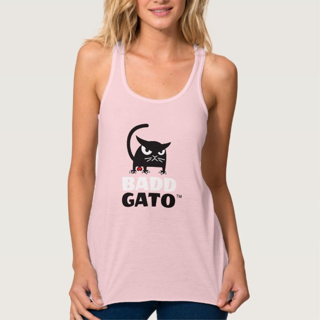 Die Behälter der Pink-schwarze Katzen-Frauen | Tank Top (Vorderseite)