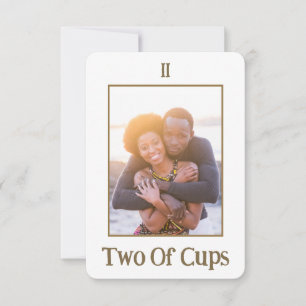 Die beiden Cups Tarot Card bedeuten Gold Foto Card Dankeskarte