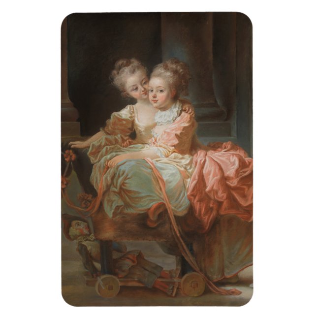 Die beiden Schwestern - Jean-Honoré Fragonard Magnet (Vertikal)