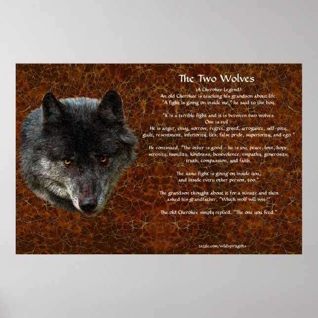 Die beiden WOLVES CHEROKEE TALE Art Poster (Vorne)