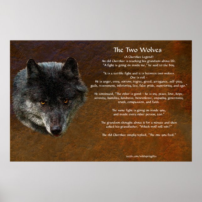 Die beiden WOLVES CHEROKEE TALE Art Poster (Vorne)