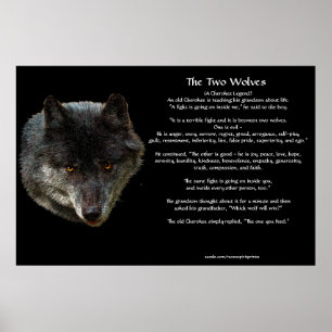 Die beiden WOLVES CHEROKEE TALE Art Poster