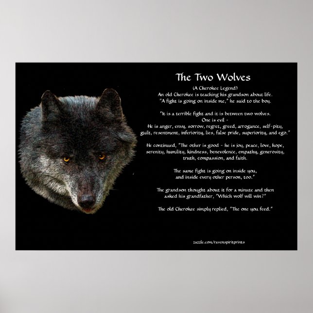 Die beiden WOLVES CHEROKEE TALE Art Poster (Vorne)