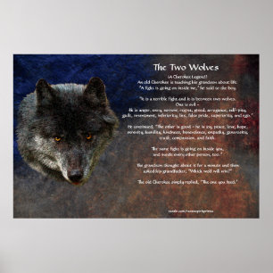Die beiden WOLVES CHEROKEE TALE Art Poster