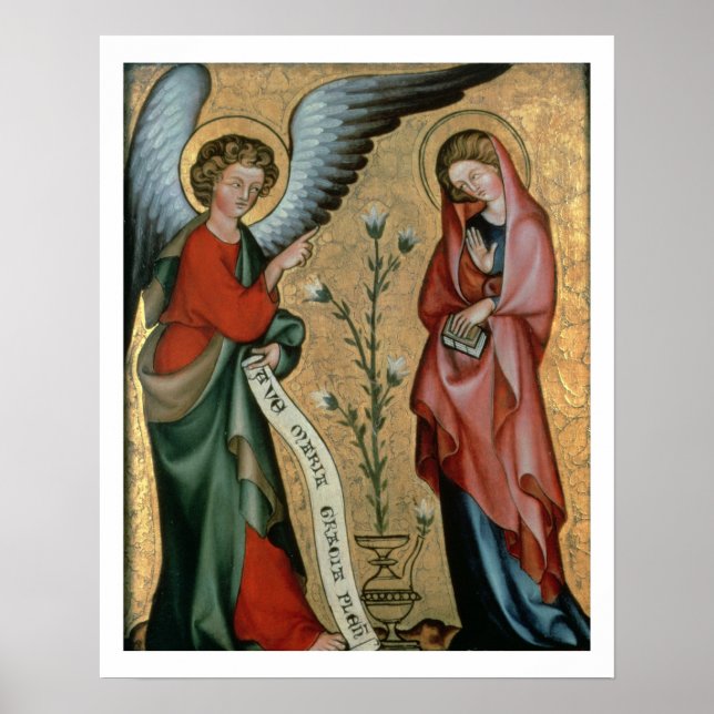 Die Bekanntmachung, c.1330 (Öl auf Tafel) Poster (Vorne)