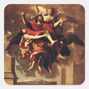 Die Bekehrung des Heiligen Paulus Fine Art Quadratischer Aufkleber