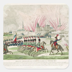 Die Belagerung von Saragossa Quadratischer Aufkleber