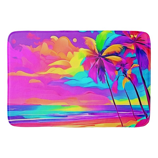 Die belebte Tropical Shore Art Badematte (Vorderseite)