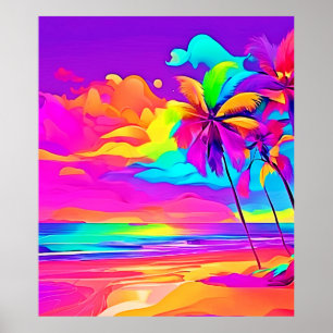 Die belebte Tropical Shore Art Poster