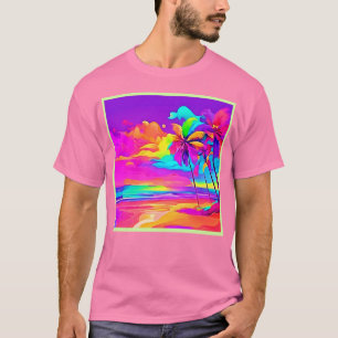 Die belebte Tropical Shore Art T-Shirt