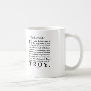 Die Benennung von Troja, NY 1789 Kaffeetasse