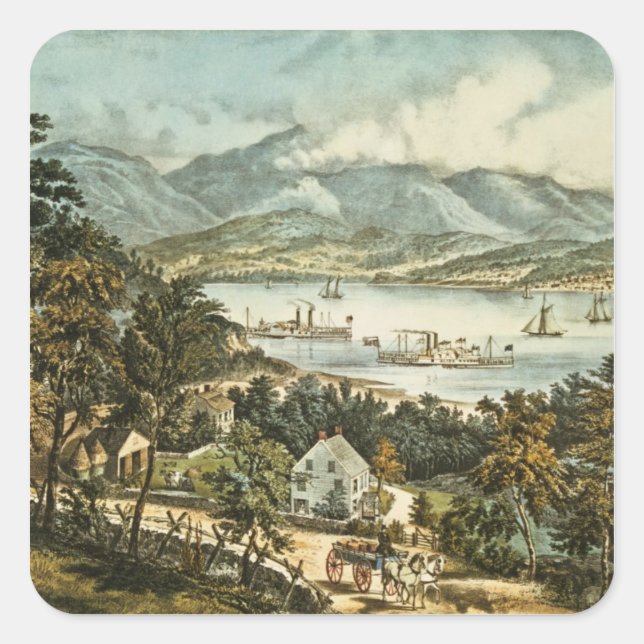 Die Berge Catskill Quadratischer Aufkleber (Vorderseite)