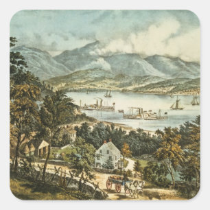 Die Berge Catskill Quadratischer Aufkleber