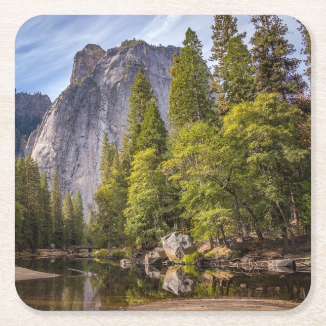 Die Berge des Yosemite Rechteckiger Pappuntersetzer (Vorderseite)