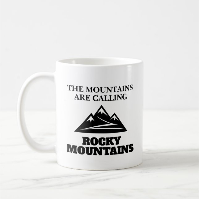 Die Berge nennen den Gipfel der Rocky Mountains Kaffeetasse (Links)