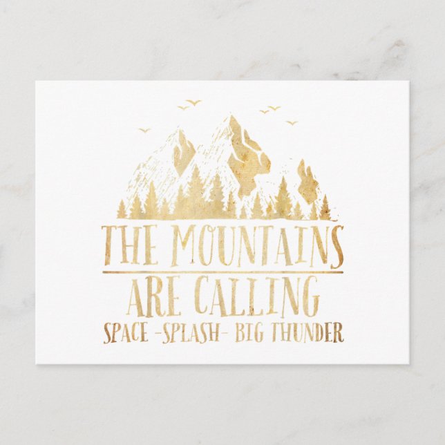 Die Berge nennen "Space Splash Big Thunder" Postkarte (Vorderseite)