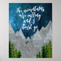 Die Berge nennen Typografie-Kunst