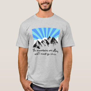 Die Berge rufen Retro-Wolken und Himmel T-Shirt