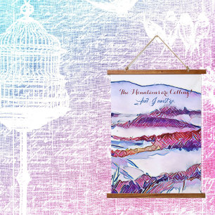 Die Berge rufen, und ich muss die Kunst der Mauer Wandteppich Mit Holzrahmen