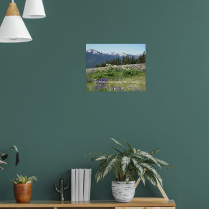 Die Berge rufen Zitat Wiesen Wildblumen Poster