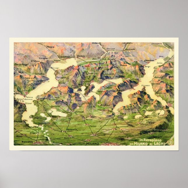 Die Berge von Mailand Print Poster (Vorne)