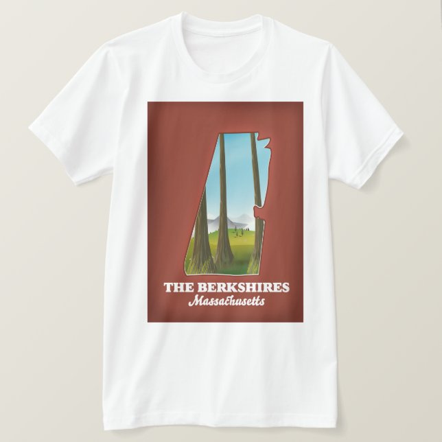 Die Berkshires Massachusetts-Karte T-Shirt (Design vorne)