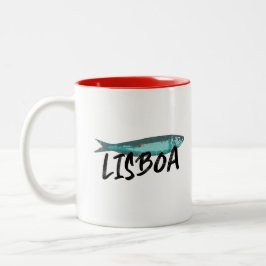Die berühmte Sardine des Festivals von Lissabon Zweifarbige Tasse