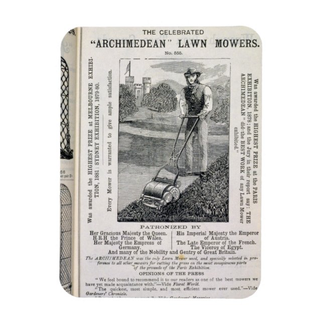 Die berühmten Rasenmäher "Archimedean" aus dem 19. Magnet (Vertikal)