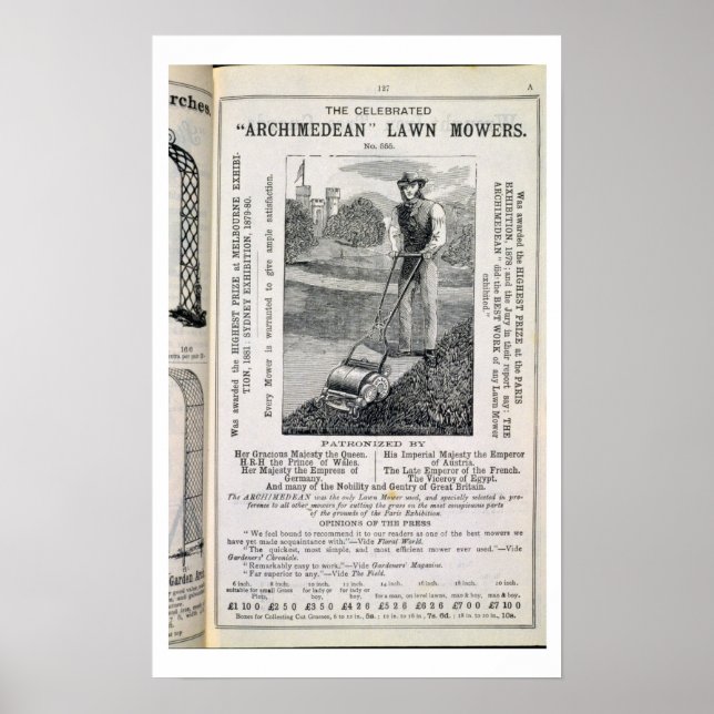 Die berühmten Rasenmäher "Archimedean" aus dem 19. Poster (Vorne)